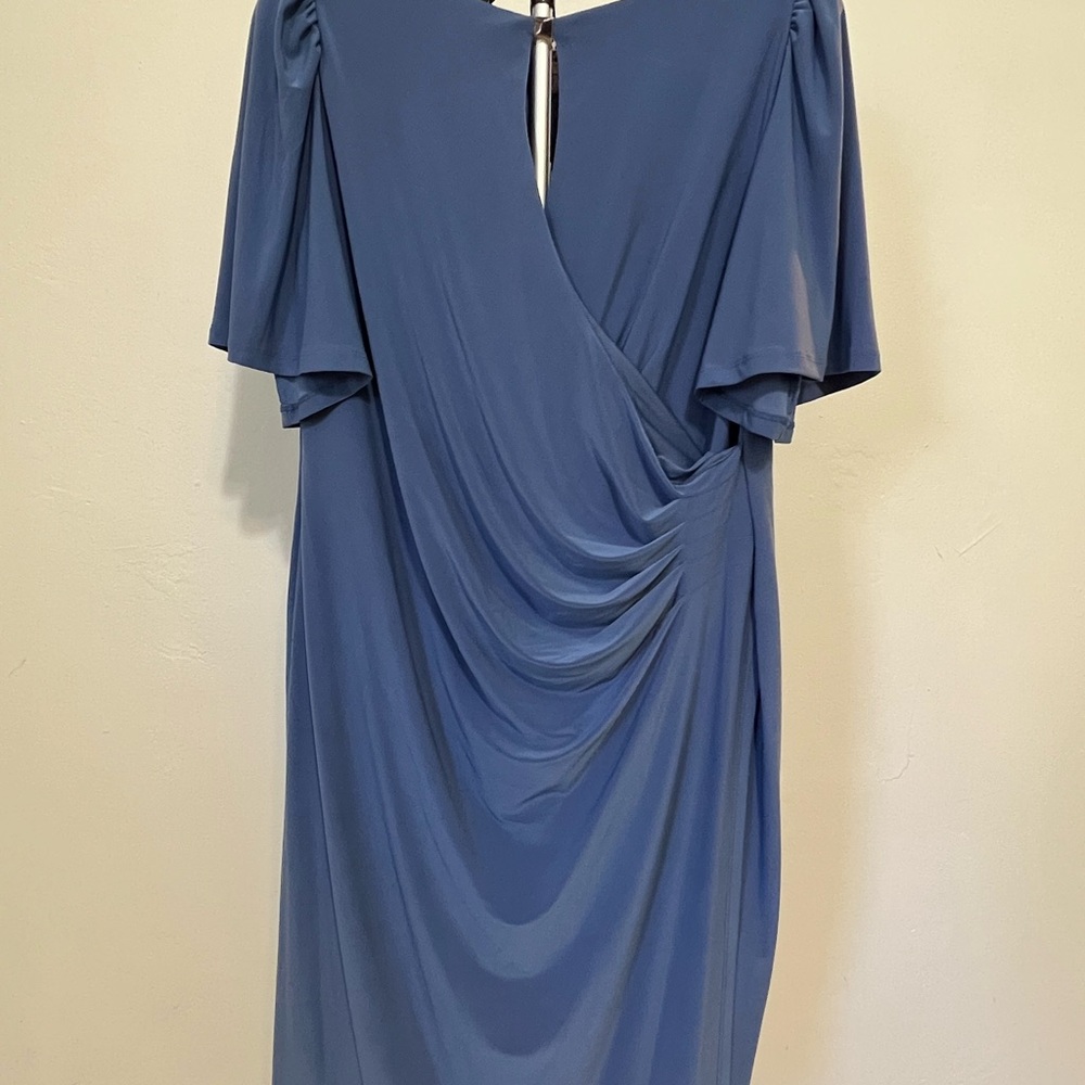 Anne Klein Blue Draped Midi Dress